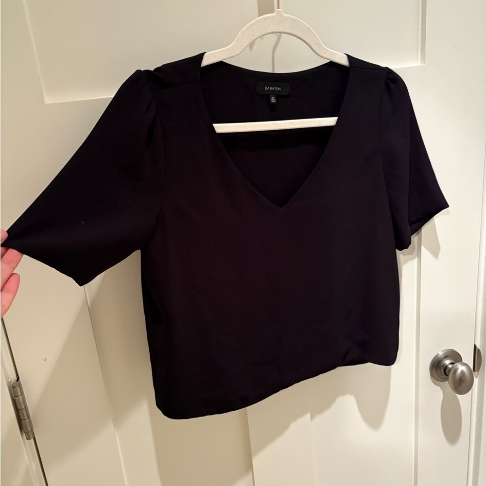 Aritzia Babaton Randy Black V-
Neck Blouse size xs - Picture 5 of 6